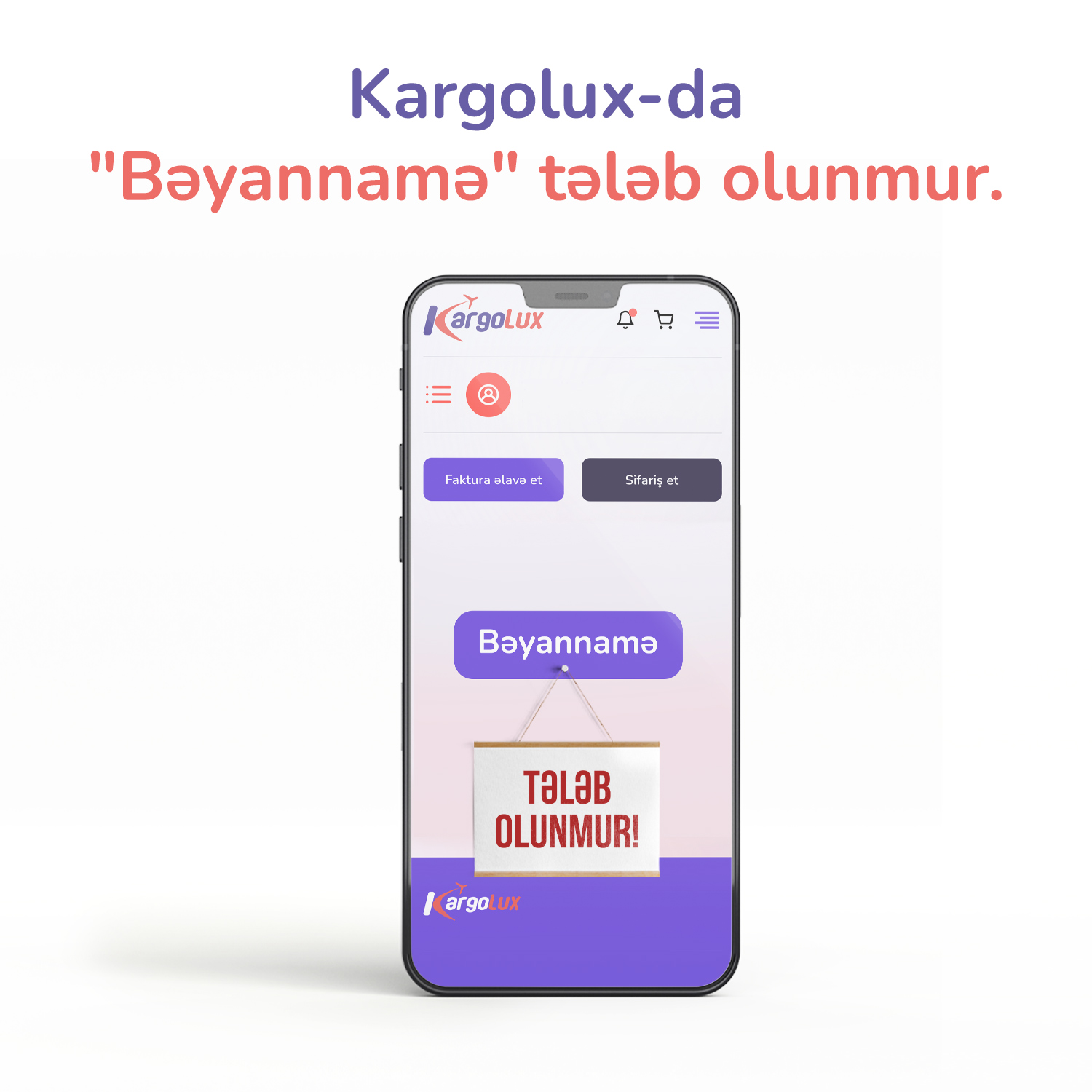 Kargolux-da "Bəyannamə" tələb olunmur